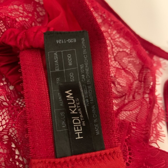 Heidi Klum Intimates Red Lace Valerie Bra 36DD - Picture 8 of 11